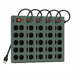 10-Outlet Metal Surge Protector with 15ft Power Cord (5-pack)