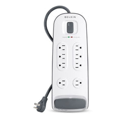 8-outlet Surge Protector with 6 ft Power Cord with Telephone Protection
