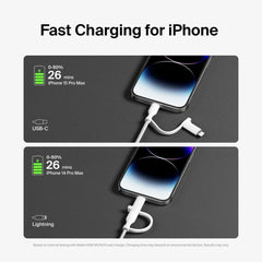 2-in-1 Cable with USB-C and Lightning Connector