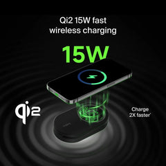 2-in-1 Magnetic Foldable Wireless Charger with Qi2 15W