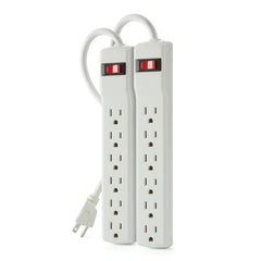 6-Outlet Surge Protector with 2 ft. Cord (2-Pack)