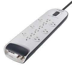 12-outlet Surge Protector with 8 ft Power Cord with Cable/Satellite and Telephone Protection