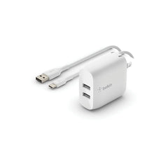 Dual USB-A Wall Charger 24W + USB-A to USB-C cable