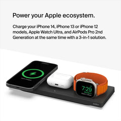 3-in-1 Wireless Charging Pad with Official MagSafe Charging 15W (Certified Refurbished)