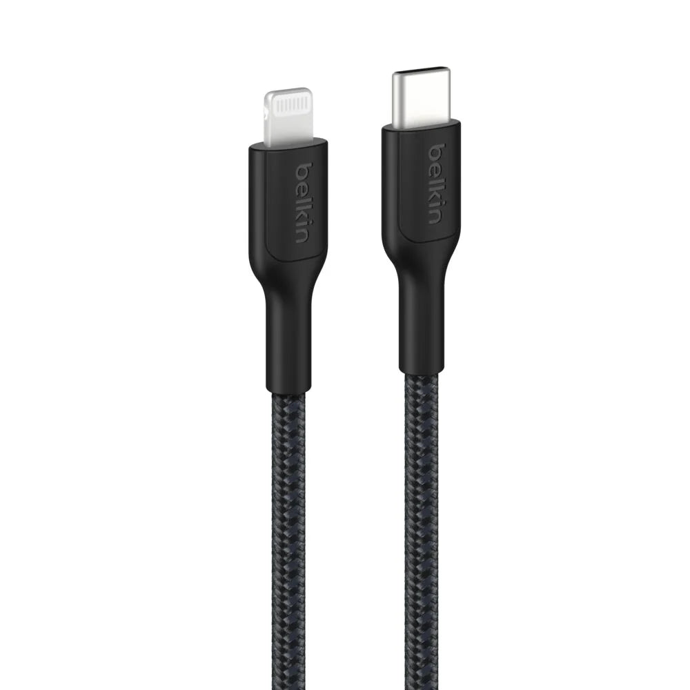 USB-C Braided Cable with Lightning Connector, 3.3ft/1m, Black