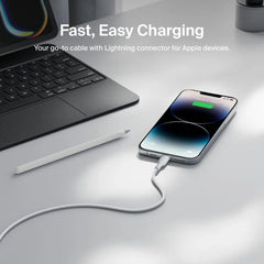 USB-A Cable with Lightning Connector, 3.3ft/1m, Black