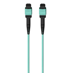 MTP to MTP MPO Fiber Optic Cable, 40GbE Aqua MTP/MTP, 50/125, OM3, Plenum
