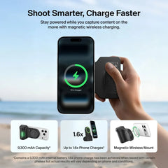 Magnetic Charging Camera Grip with Power Bank